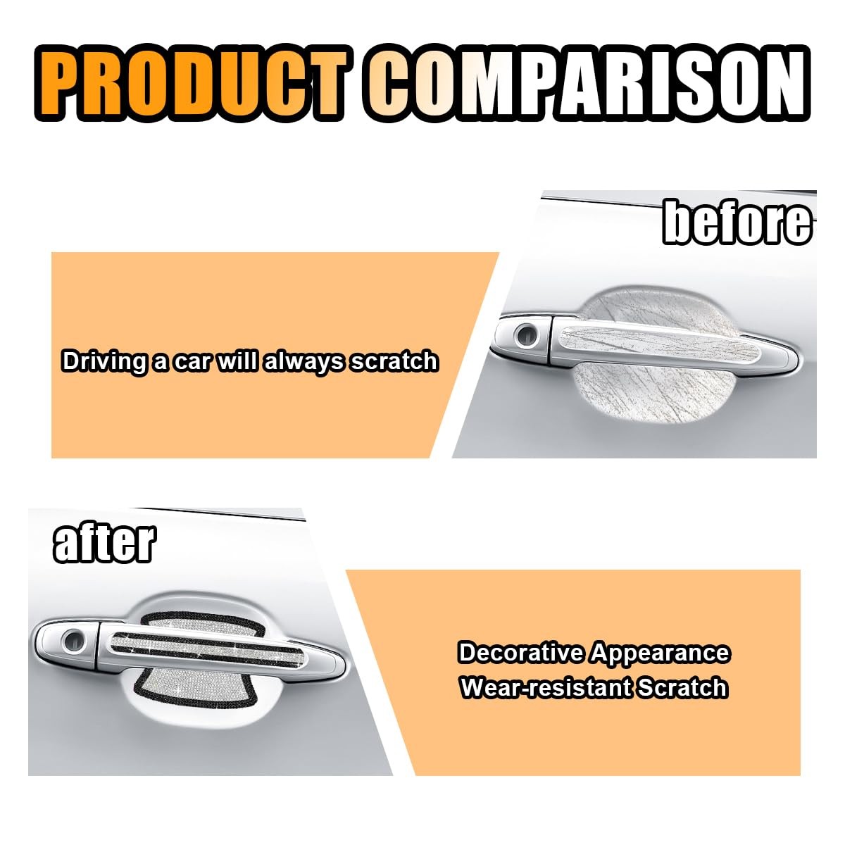 Bling Car Door Handle Protector Bling Auto Doors Handles Sticker Anti-Scratch…