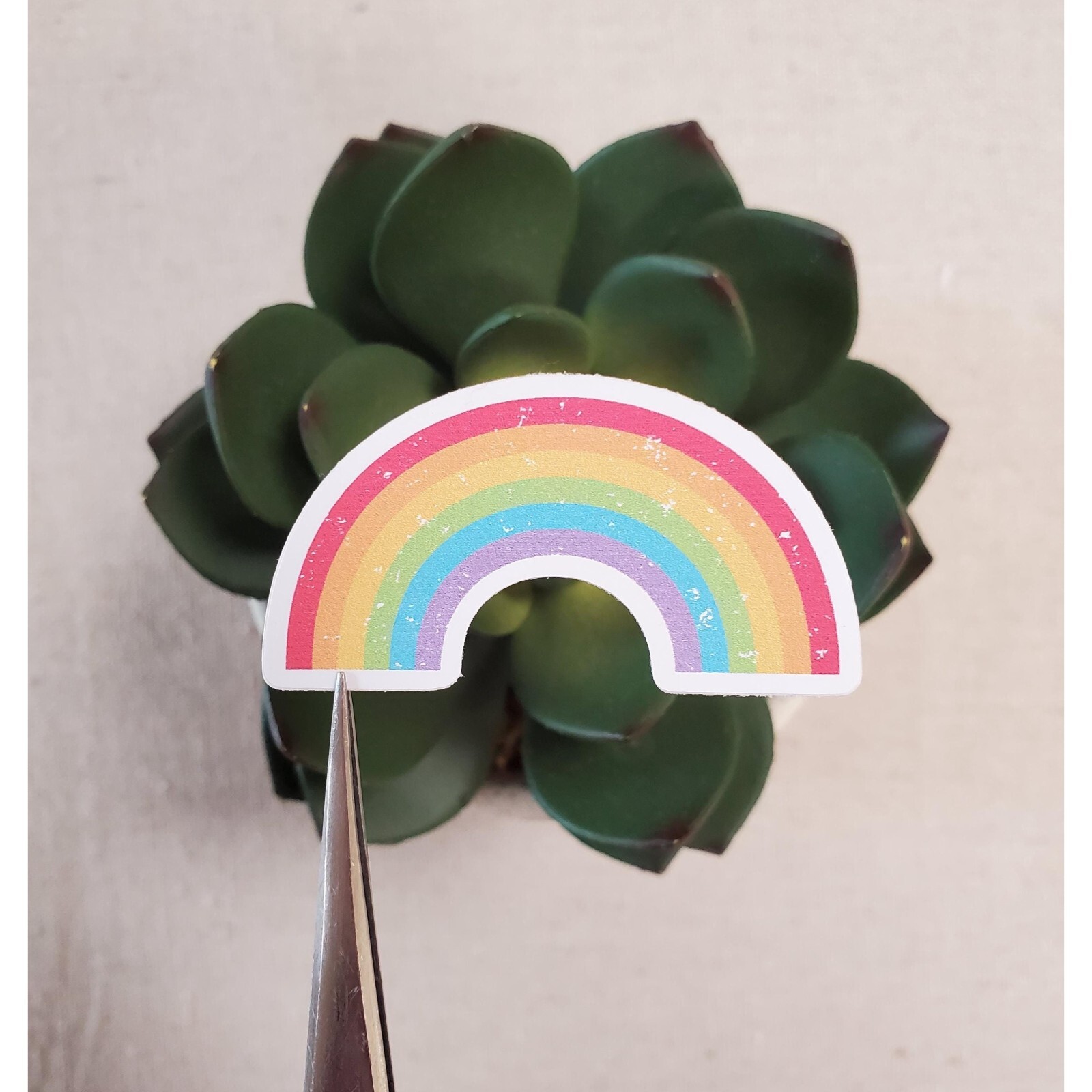 Retro Rainbow Vinyl Sticker | Die Cut, Glossy
