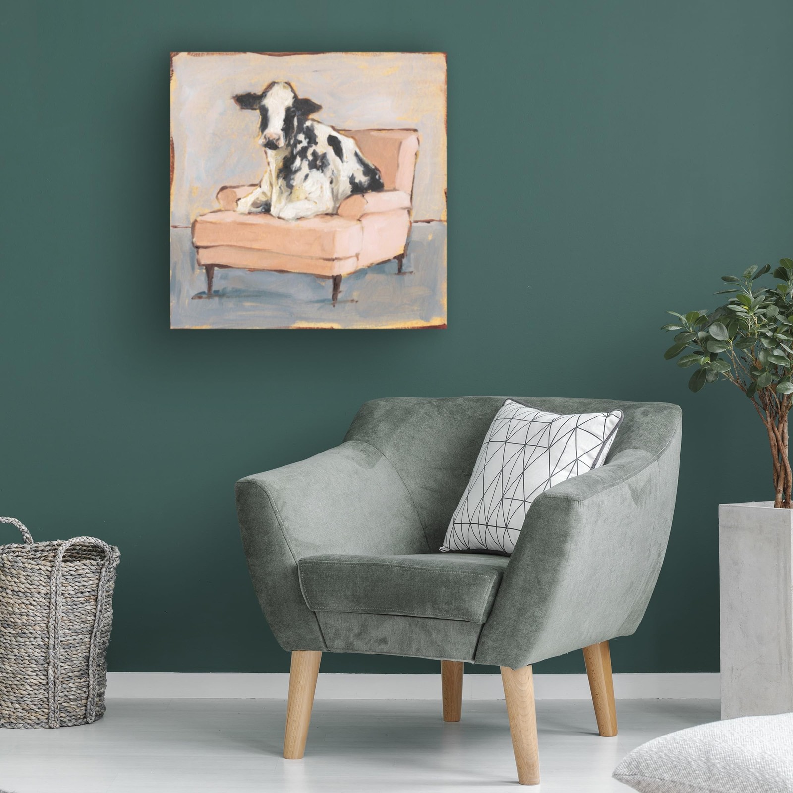 Wrapped Canvas Wall Art – Ethan Harper 'Moo-ving in II' Wall Art for Living R…