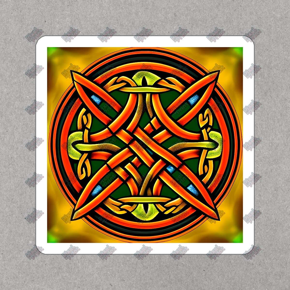 Vibrant Celtic Knot Vinyl Sticker Decorative Decal for Home, Laptop, #854392