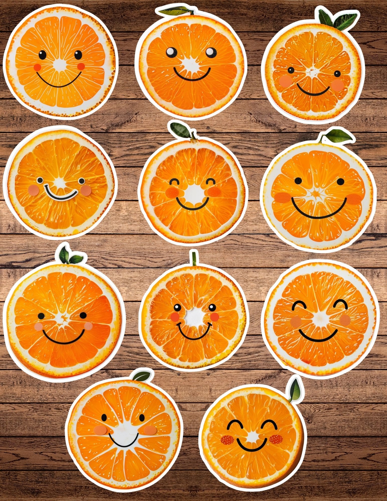 Happy Orange Slices Die Cut Vinyl Stickers Notebook Laptop WaterBottle