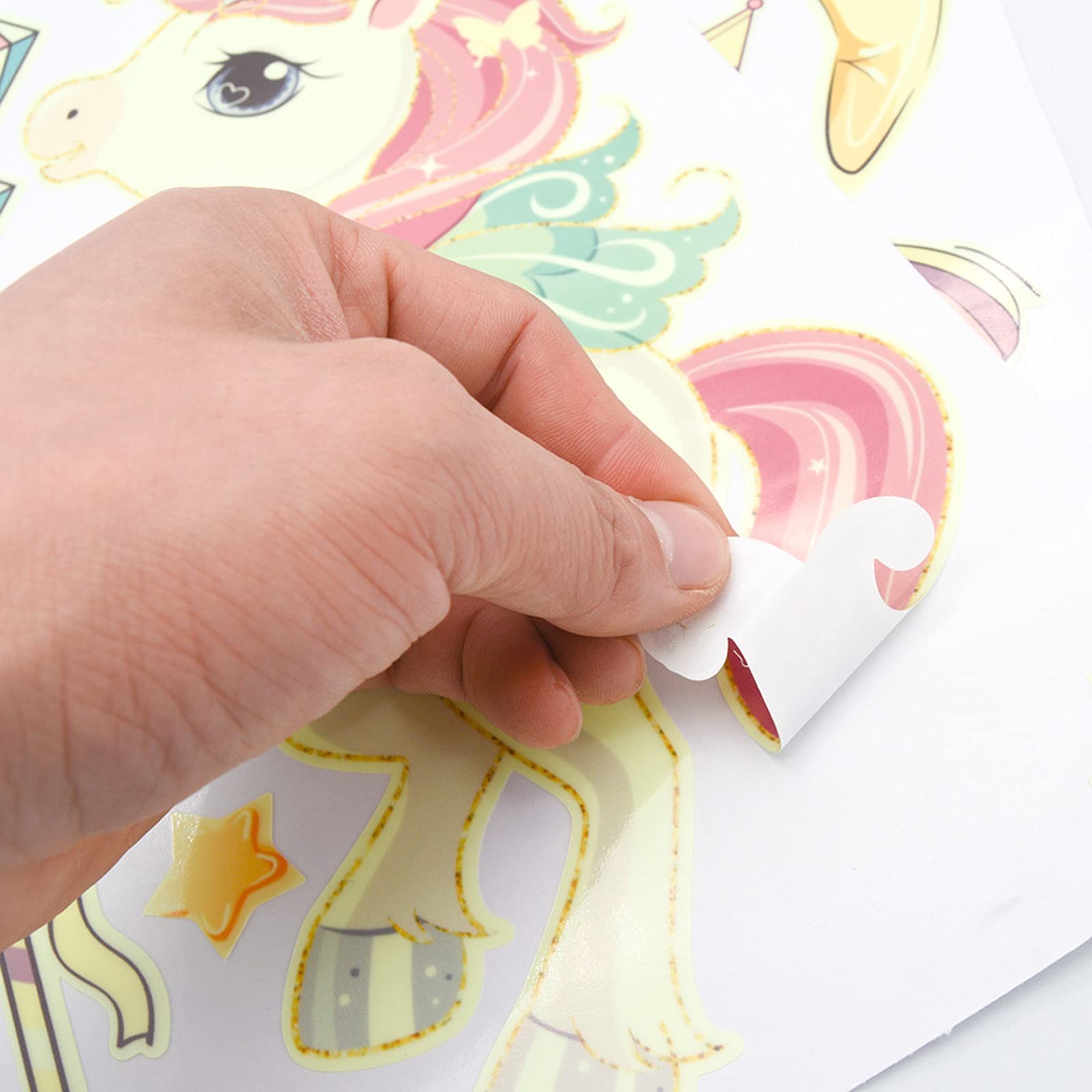 Glow in The Dark Stars and Unicorn Wall Decals, 8 inches x 12 inches,