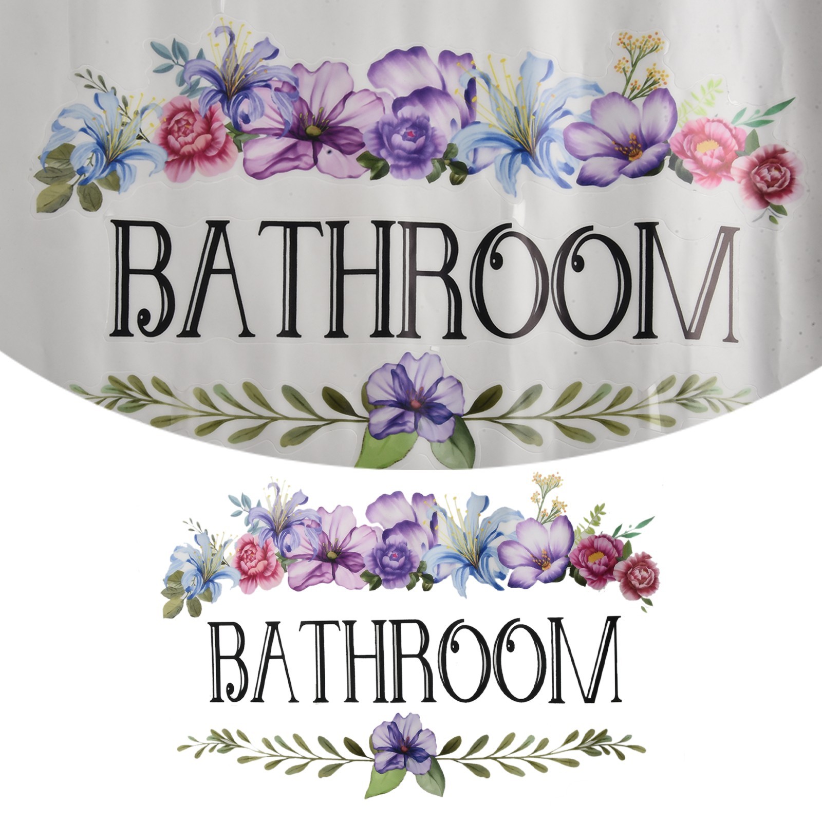 Waterproof Vinyl Wall Sticker Bathroom Door Sign Easy Application Removable