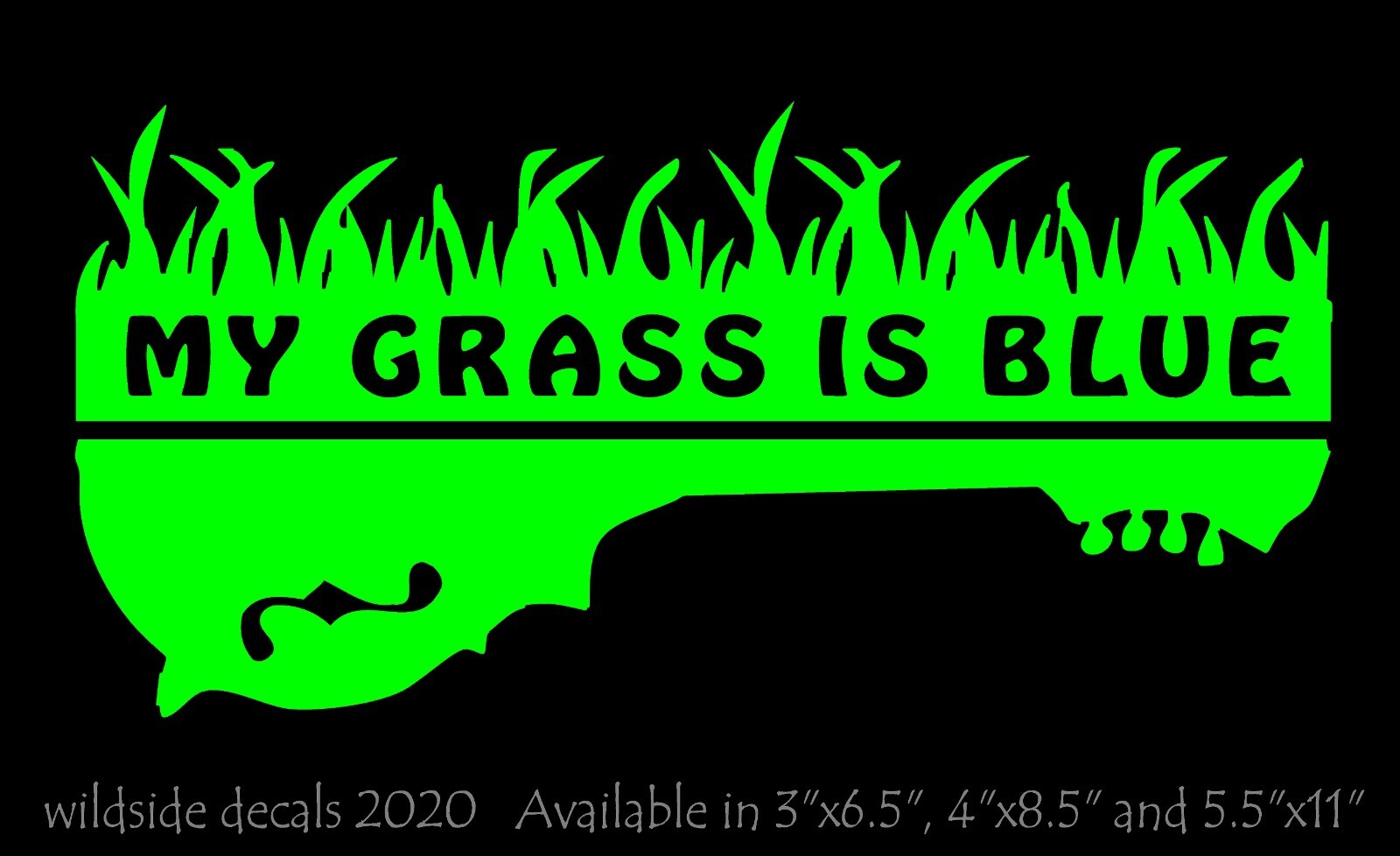 My Grass Is Blue Decal with Mandolin Car Vinyl Music Sticker