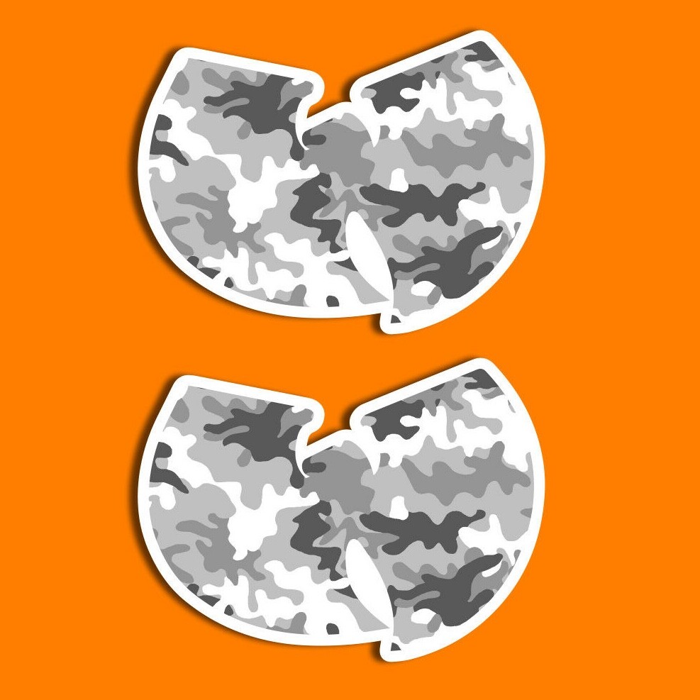 Wu-Tang Snow Camo Sticker, Includes 2 Stickers, 4" Wide, Camo, Decal, Vinyl