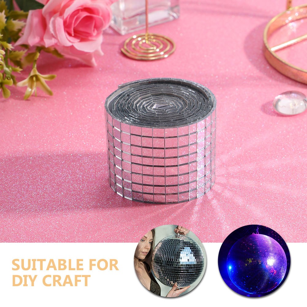 1 Roll Self-Adhesive Mirror Tiles Mirror Stickers Tiles bathroom wall decoration