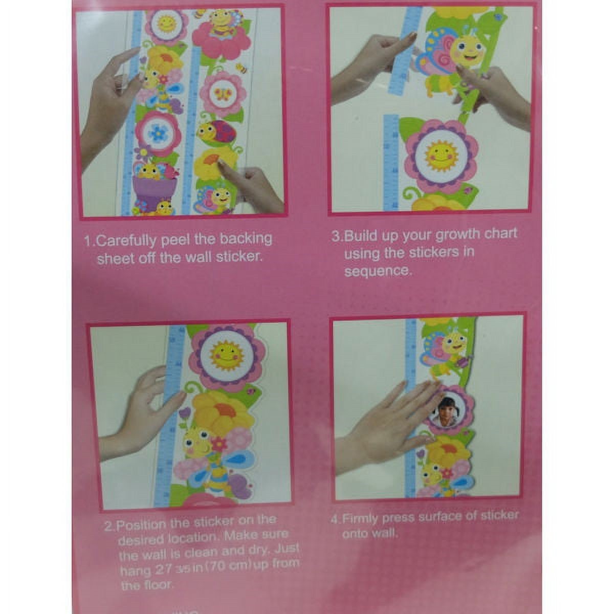 Toy Land Stick On Flowers & Bees Growth Chart