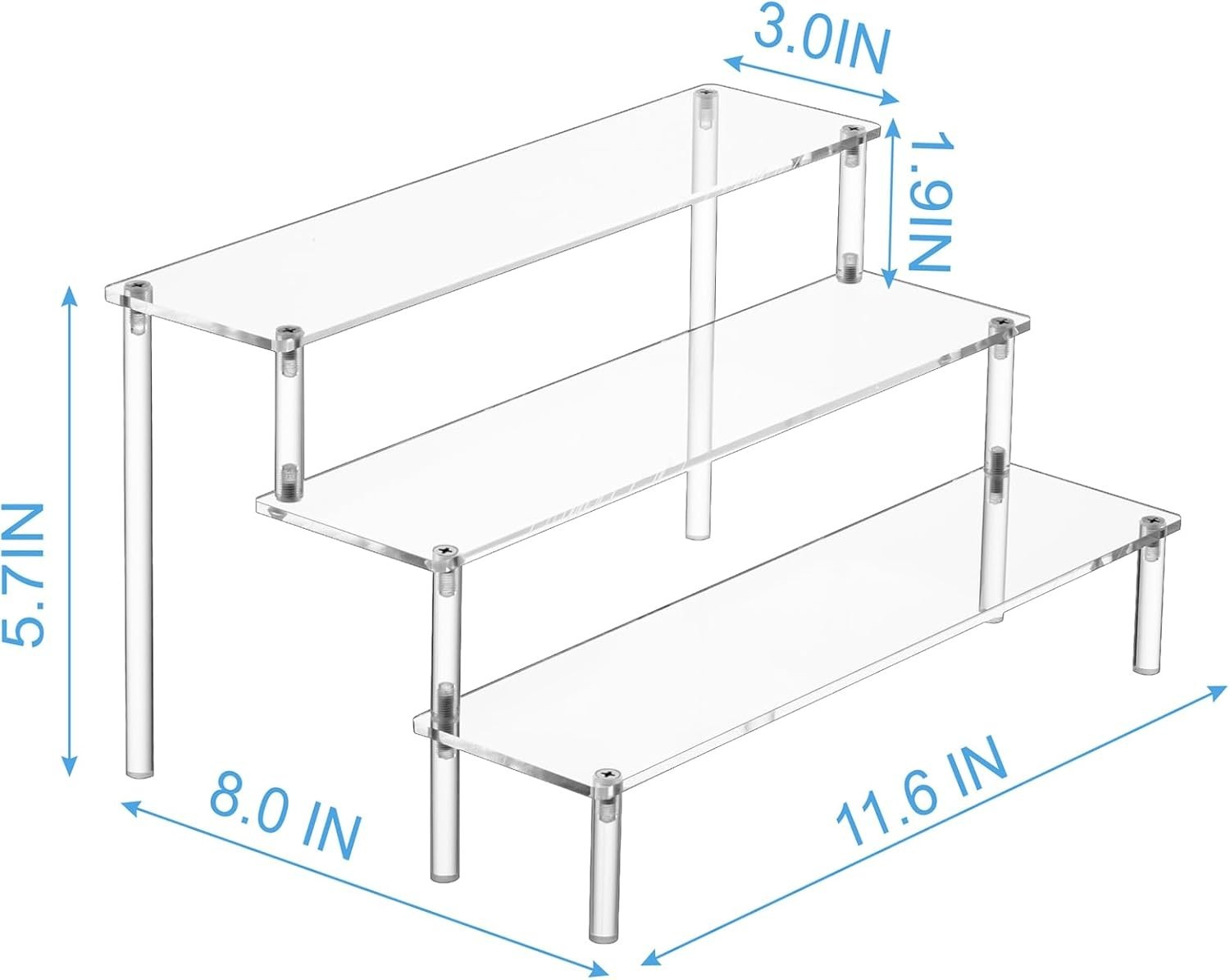Large Acrylic Display Risers, Perfume Stand Organizer, Clear Acrylic Shelf Riser