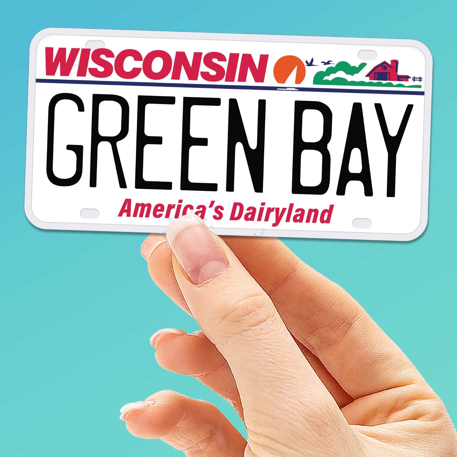 Wisconsin License Plate Sticker – Choose from 10+ WI Cities & Sayings