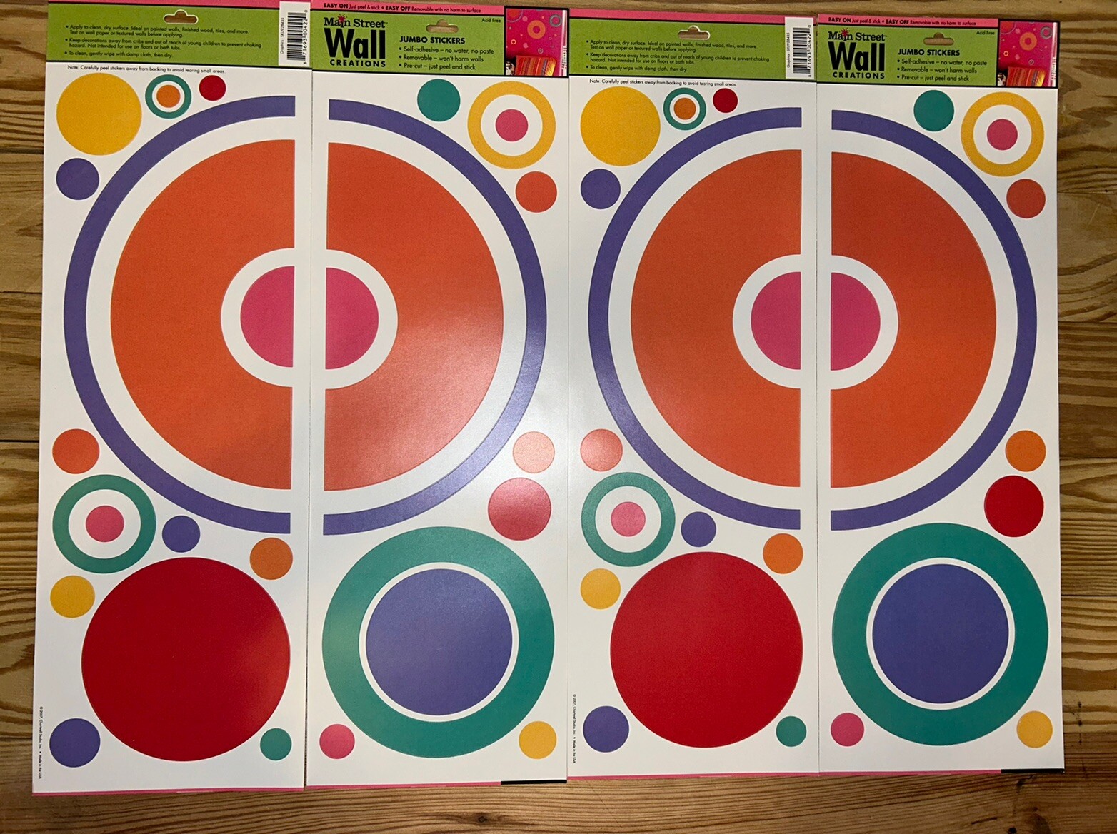 4 Sets Geometric Circles Wall Art Decals Appliques Stickers Removable