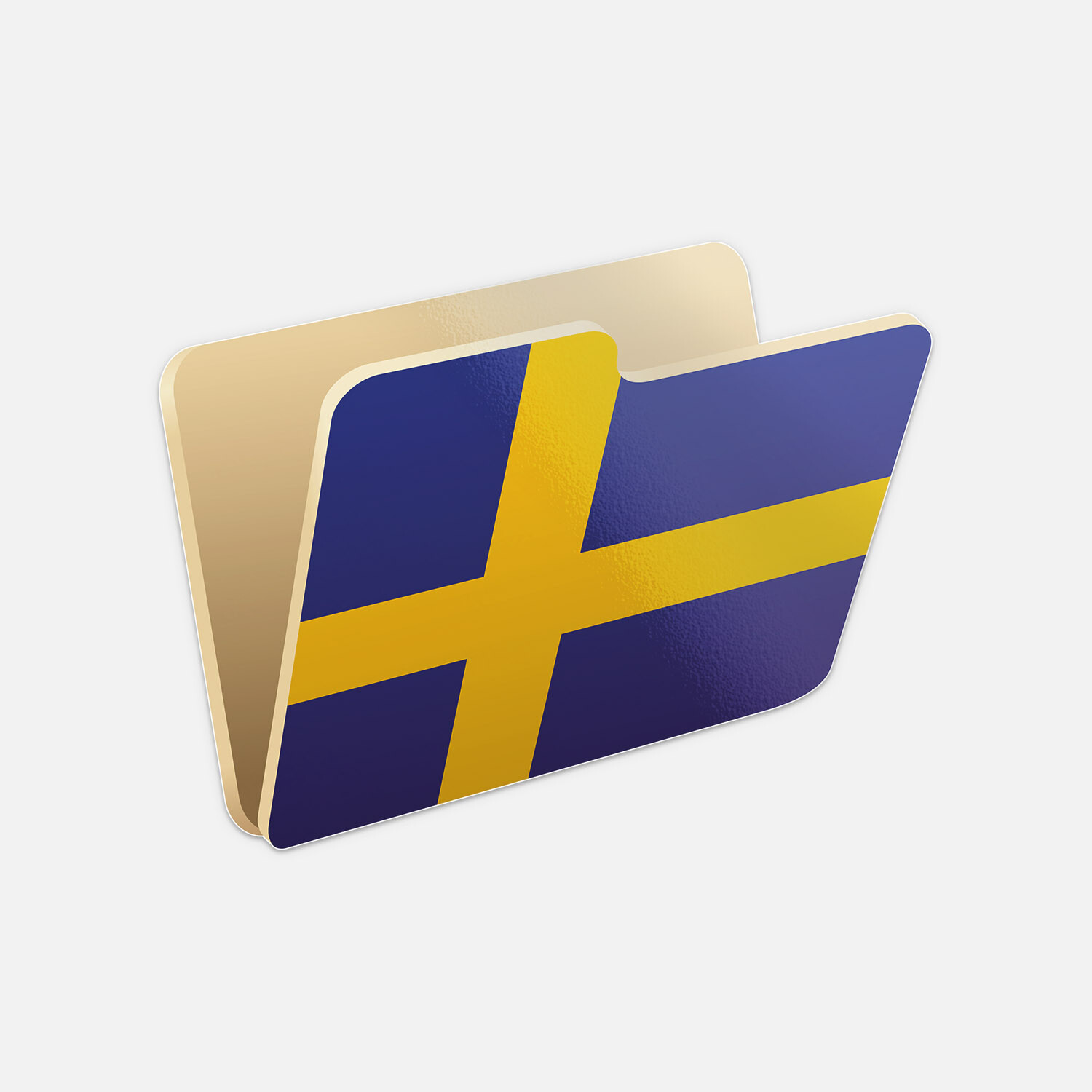 Sweden Folder Flag Icon Vinyl Sticker Decal