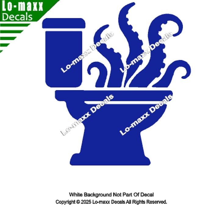 Octopus Tentacles Toilet Pictogram Restroom Vinyl Decal Unnatural Origins