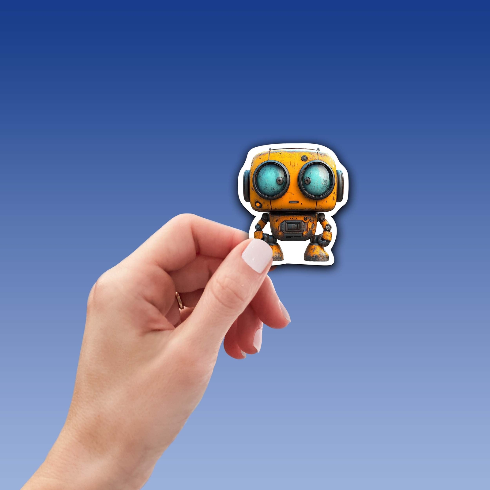Cute Cartoon Robot Sticker – Durable Weatherproof Vinyl for All Surfaces