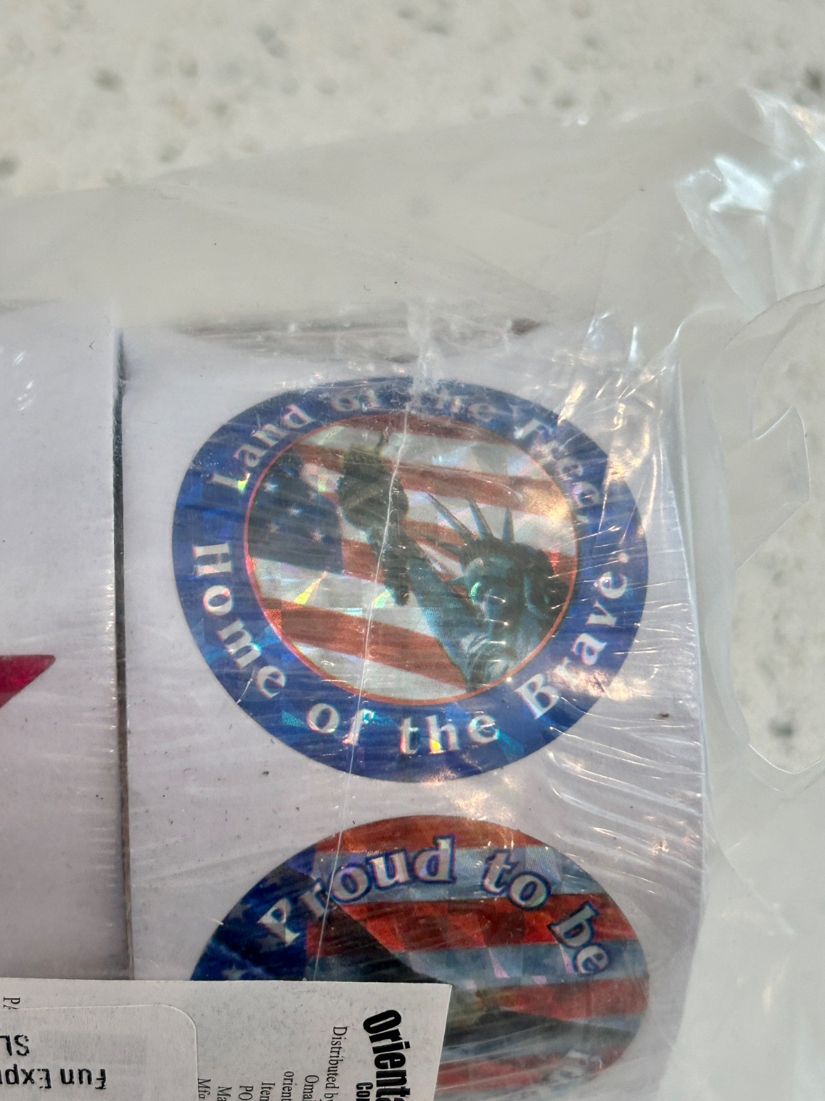 Star Spangled Red White & Blue Patriotic Stickers 6 Rolls – 750 Stickers Total