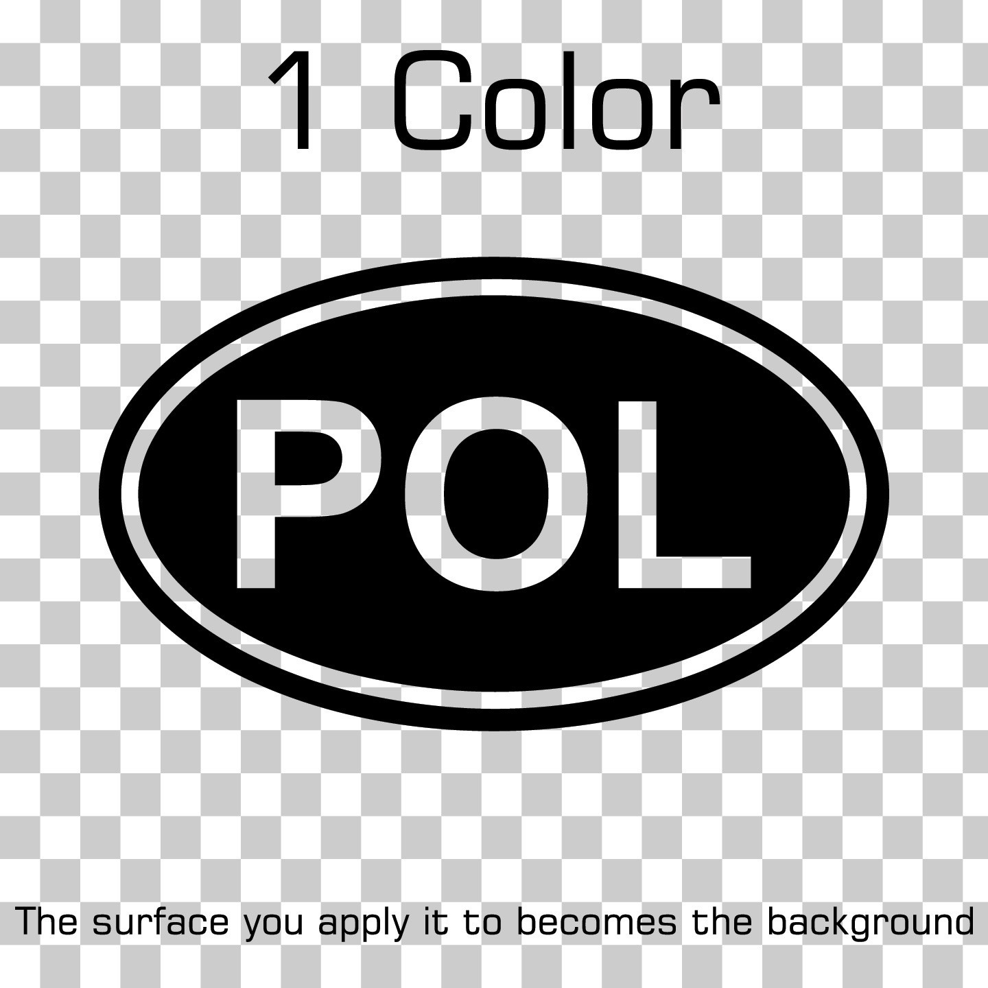 Poland POL Oval Country Code Vinyl Decal Sticker for Car Window Laptop & Gifts