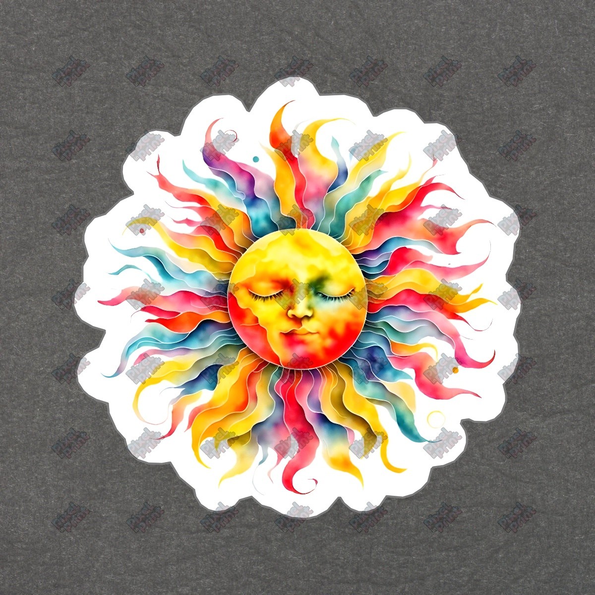 Colorful Sun and Moon Vinyl Sticker Decal Boho Aesthetic, Laptop, #240072