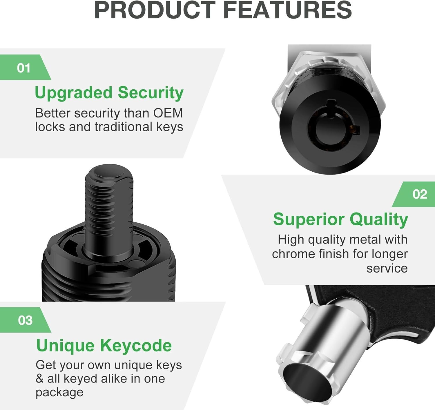 10 Pack Cabinet Lock with Keys, 1-1/8" RV Storage Lock Keyed Alike, RV Locks for