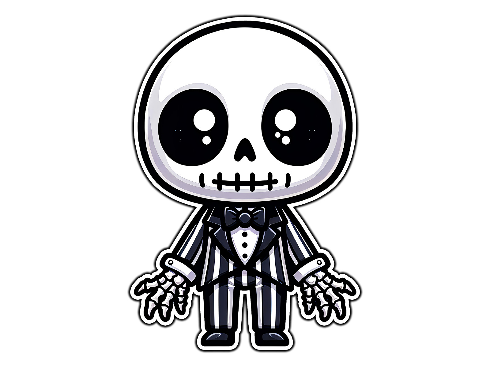 Jack Skellington Chibi Christmas Holiday Sticker Waterproof Vinyl Decal