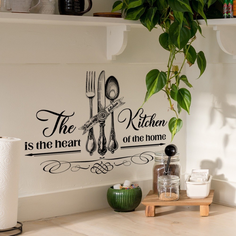 Removable Kitchen Wall Sticker Fork Utensil Pattern PVC for Home and Bedroom