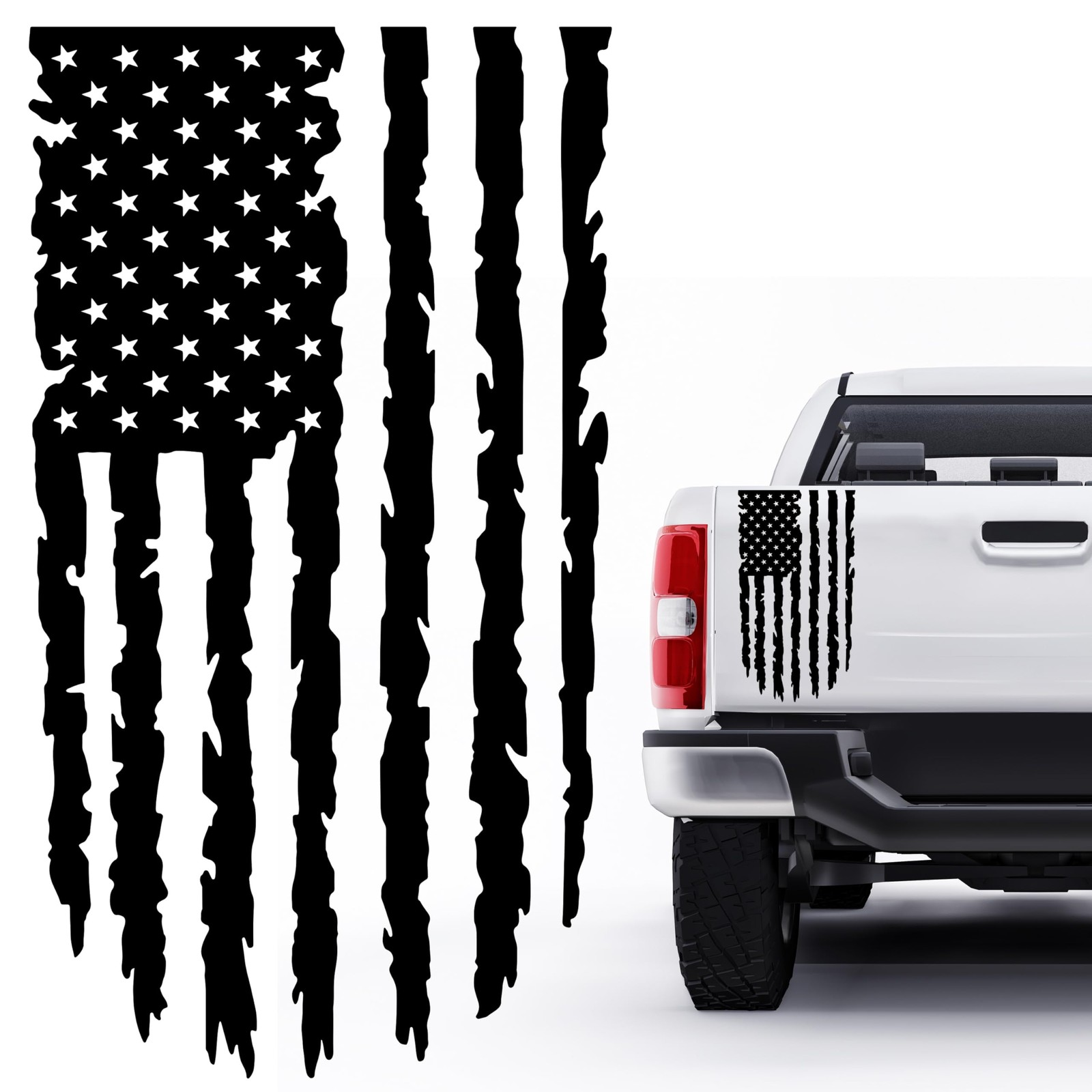 GRITKULTURE Distressed American Flag Vinyl Decal 2 Pack 17 inch by 9 inch for…