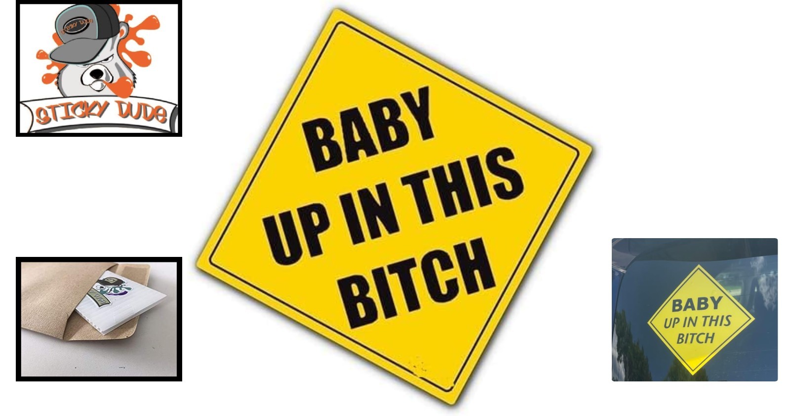 Stylish Baby Up In This Bitch Decal – Glittery 5×5 Vinyl for Indoor & Outdoor