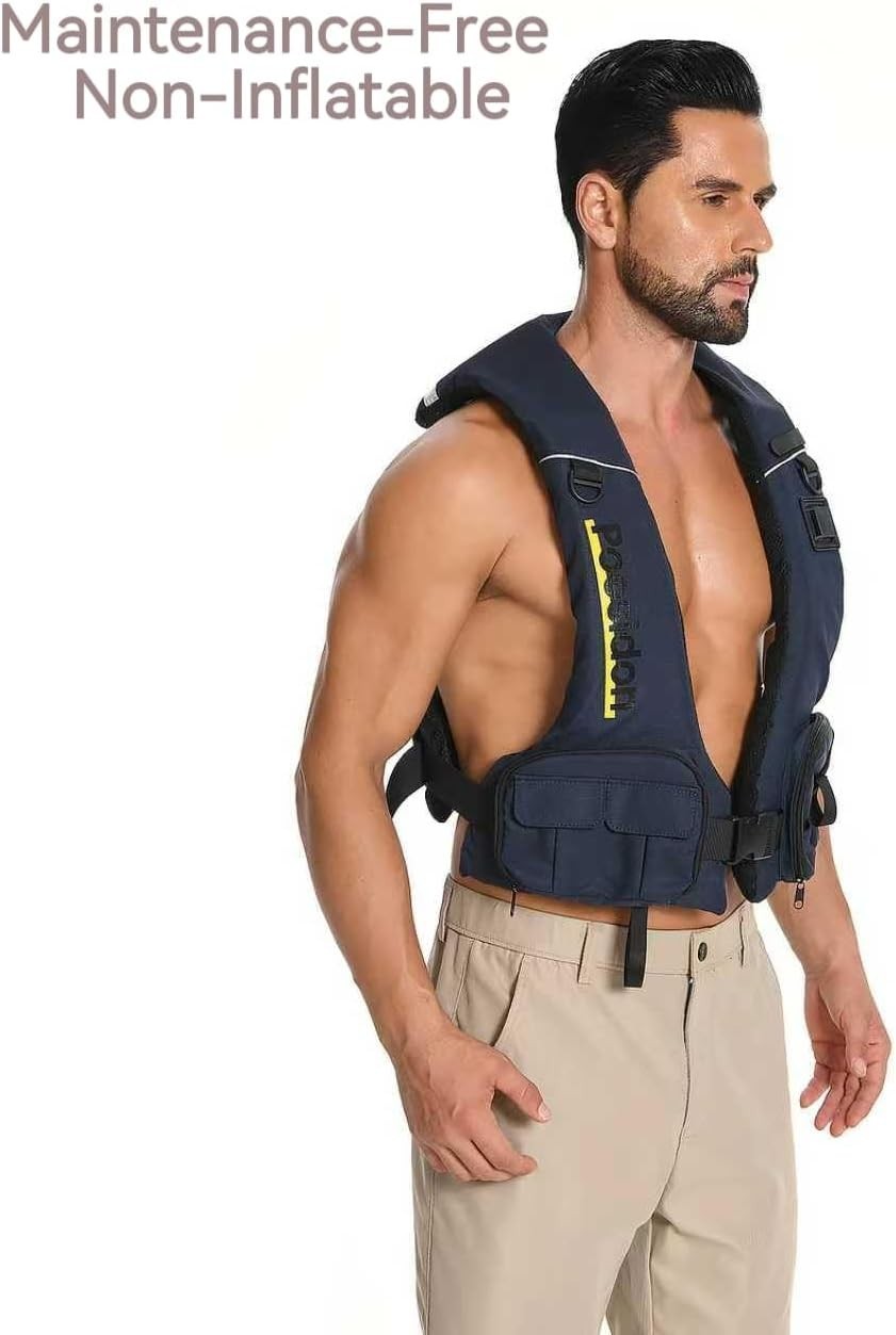 Adjustable Lightweight Breathable Water Safety Life Jacket Golden Unisex Classic