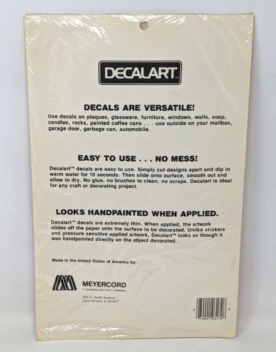 New Vintage Meyercord Decalart 0338 Floral Flower Large Water Applied Decals