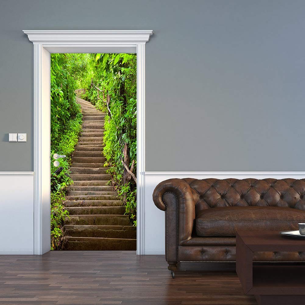 Door Stickers Decals 3D Door Murals Peel and Stick, Removable Decorative Viny…