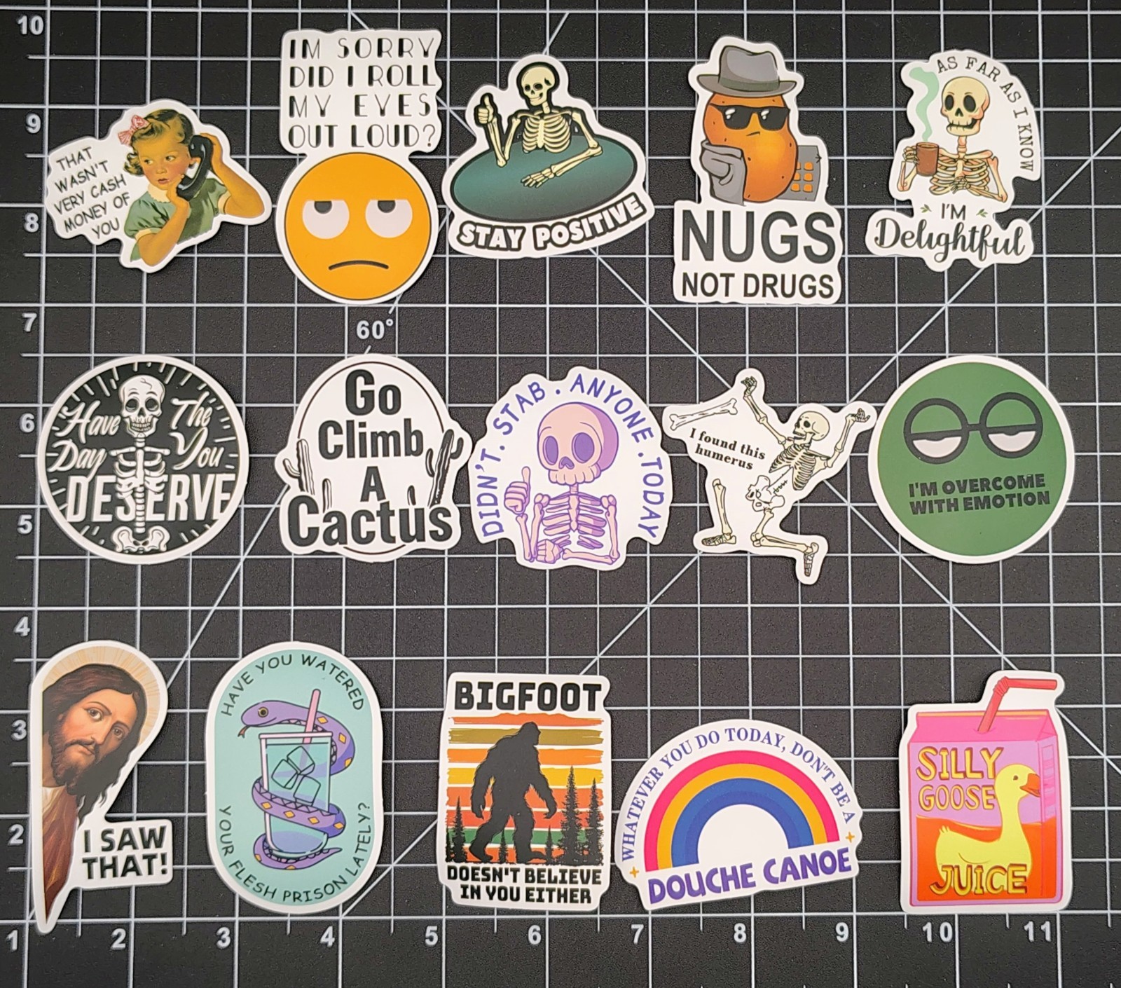 100 Pcs Funny Meme Stickers Pack Vinyl Decals Sarcastic Adult Humor Joke Lot