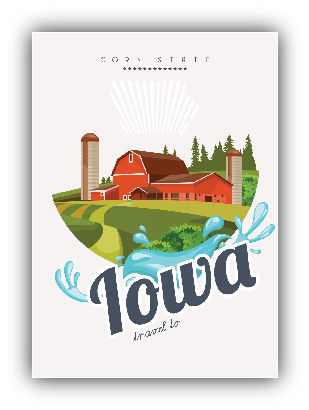 Iowa USA State Travel Vinyl Sticker Car Bumper Decal