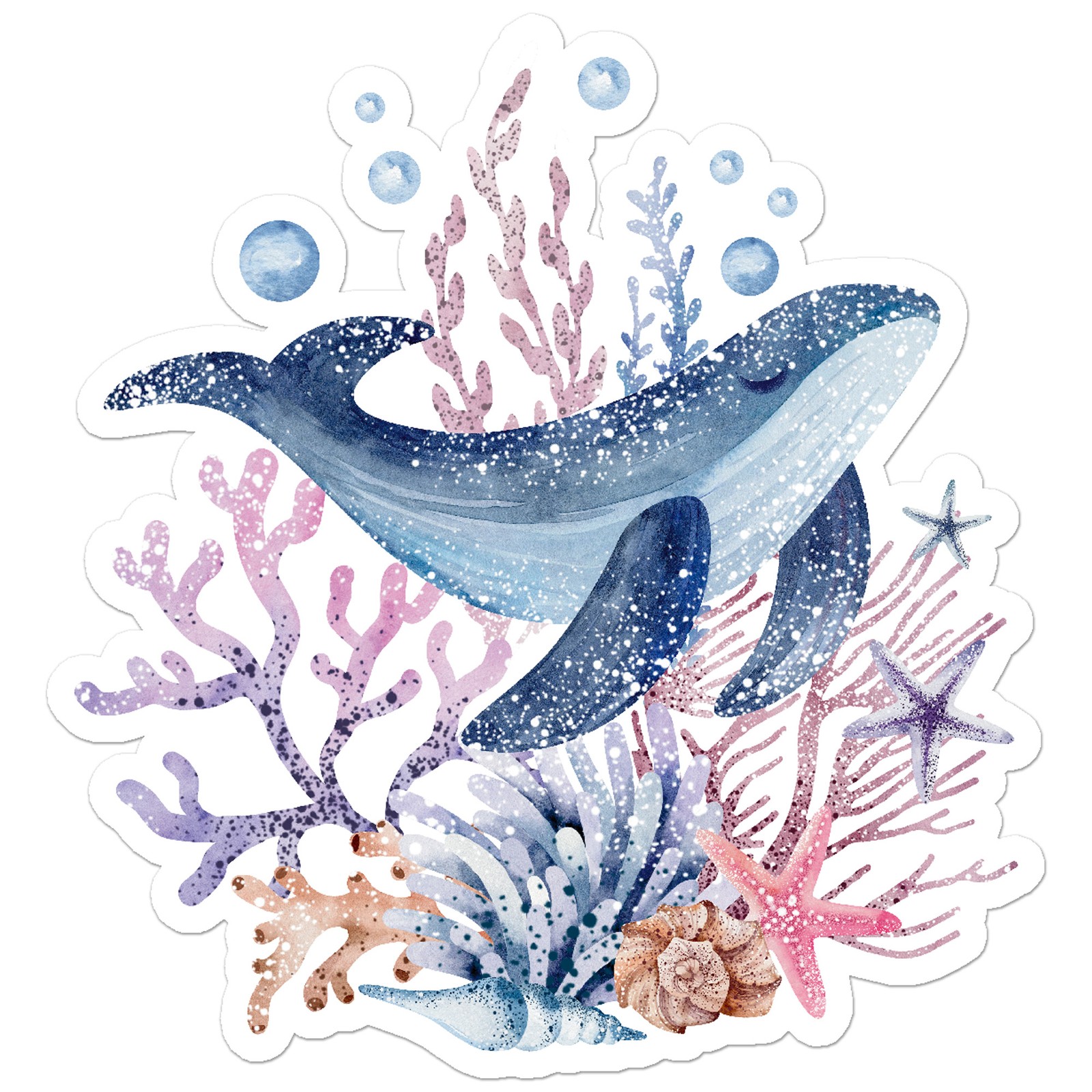 Undersea Whale – Vinyl Decal Sticker – Car Window Laptop – ebn9720