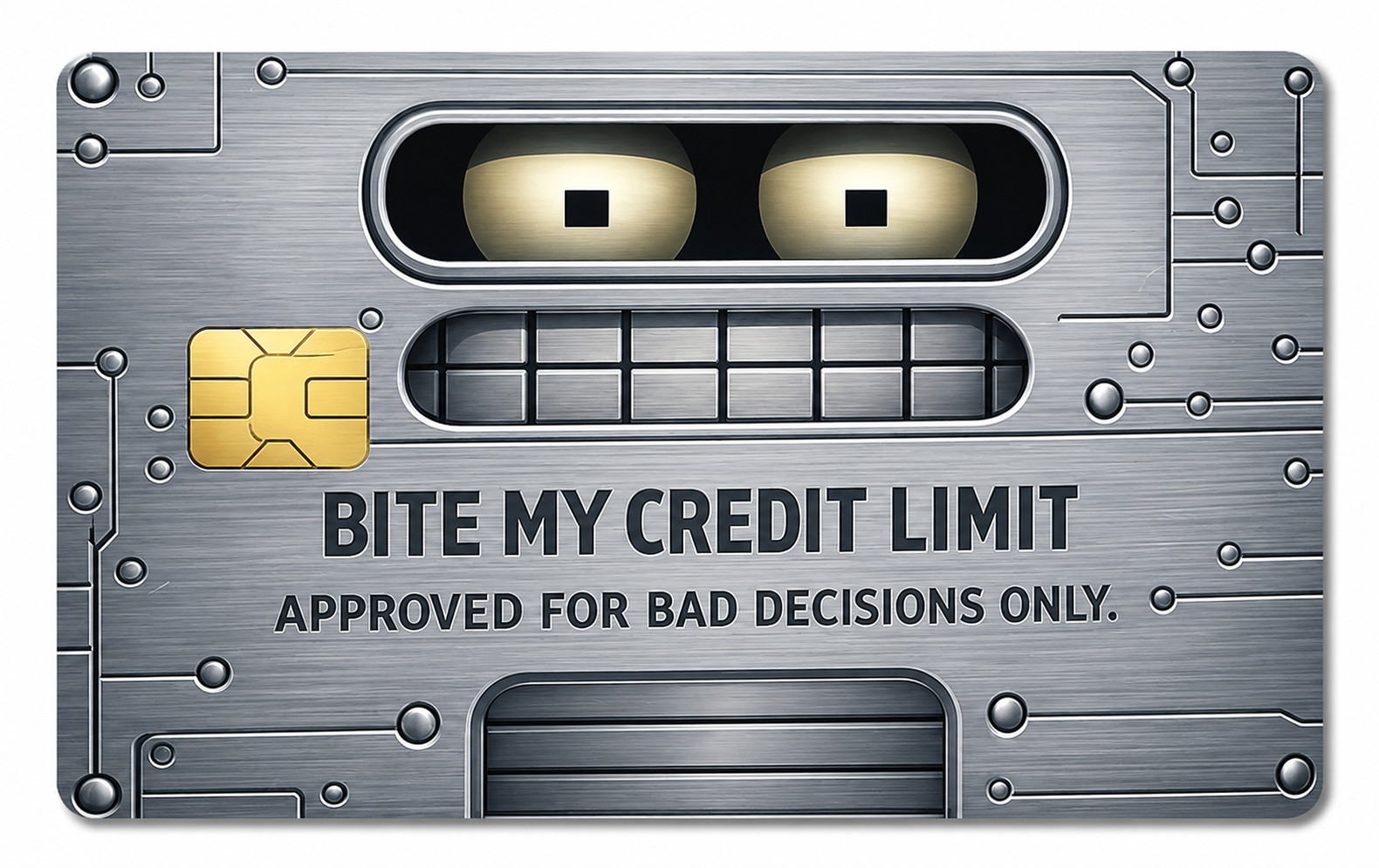 Funny Robot Bite My Credit Limit Credit Card Skin Debit Card Vinyl Sticker
