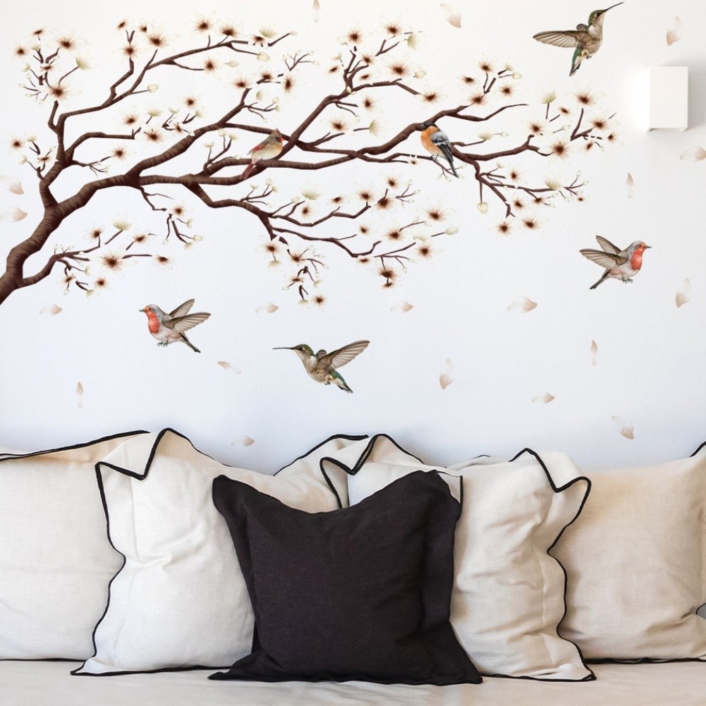 Modern Wall Decor Magnolia Wall Stickers Easy Apply Remove Fade Resistant Colors