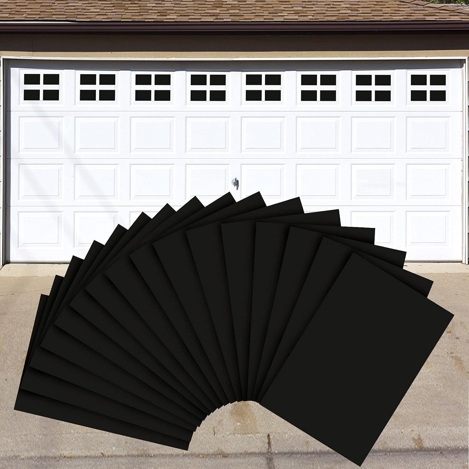 32 Pcs Garage Door Windows Decals Non Magnetic Faux Windows Decoration for 2 Car
