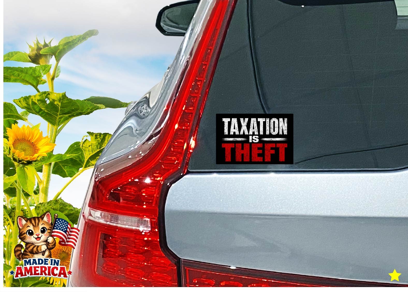 Taxation is Theft Decal Sticker Property Income Gov Protest Anti Socialism Poor