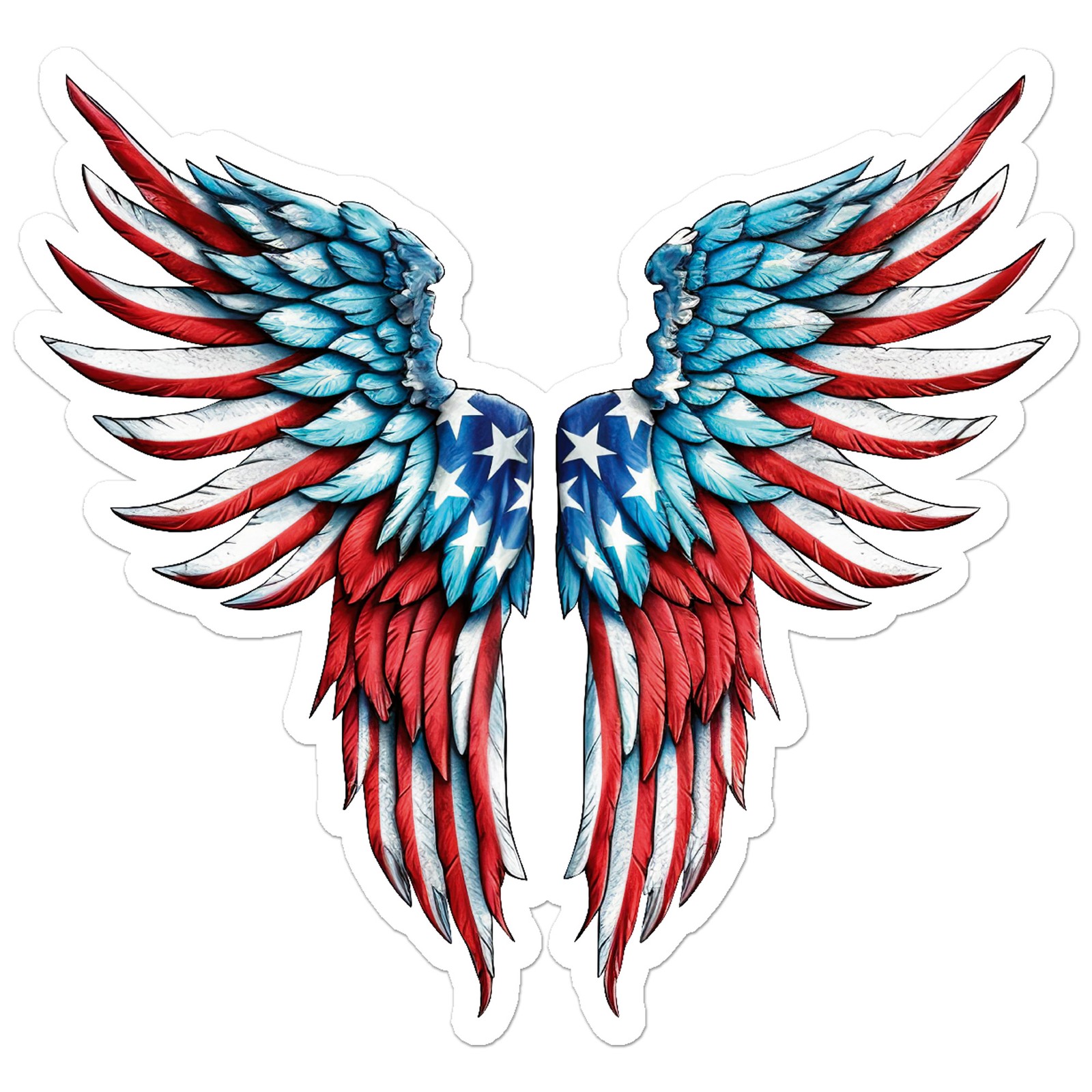 American Flag Angel Wings – Vinyl Decal Sticker – Car Window Laptop – ebn9440