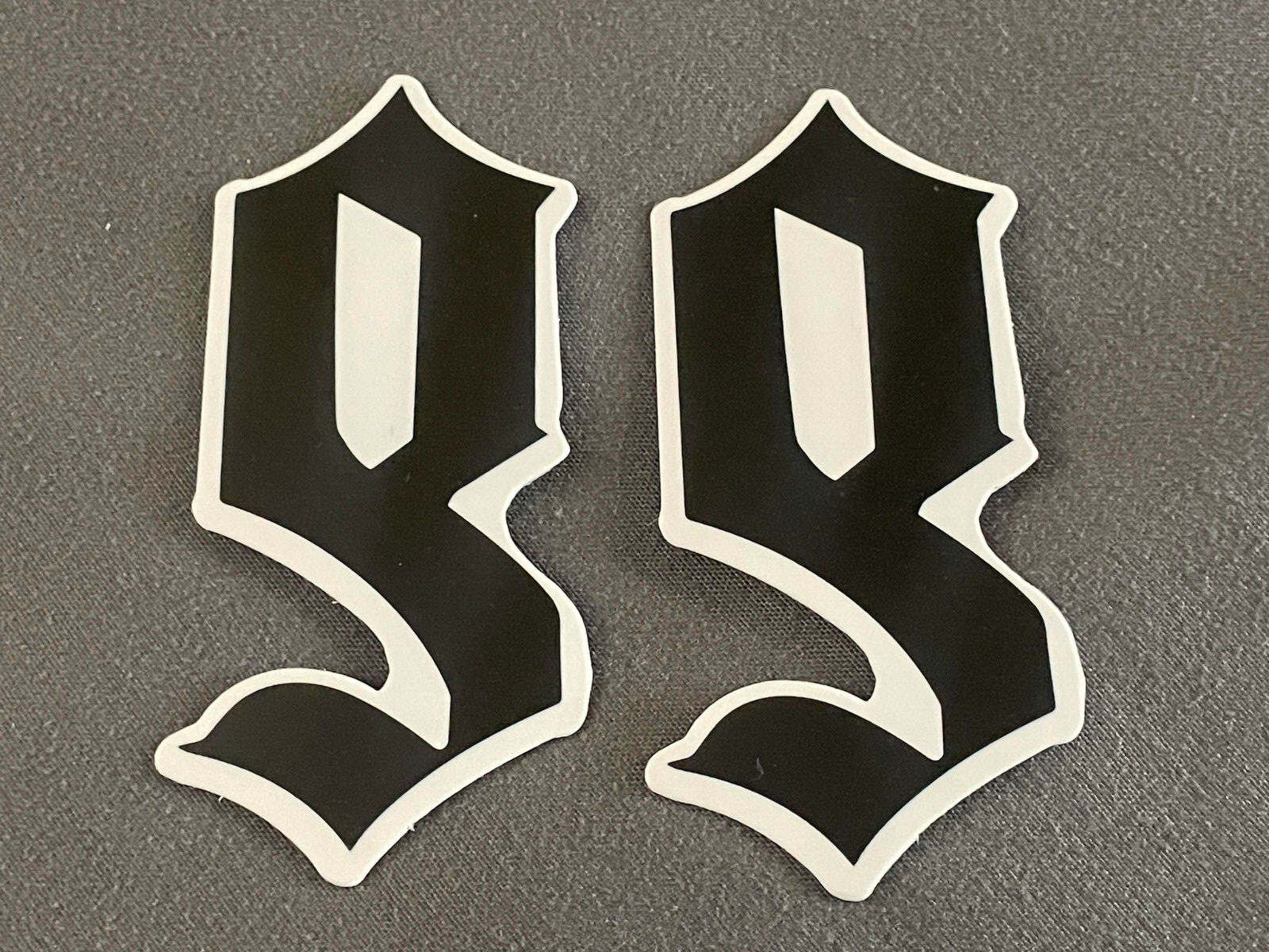 Lot (2) SHINEDOWN 1" x 2 1/2" Band Logo STICKERS Black White FAST! FREE!