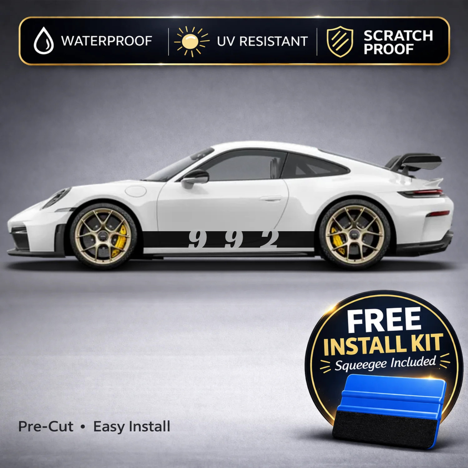 Compatible With Porsche 911 Rocker Stripe Decals with 992 Chassis Number – Full