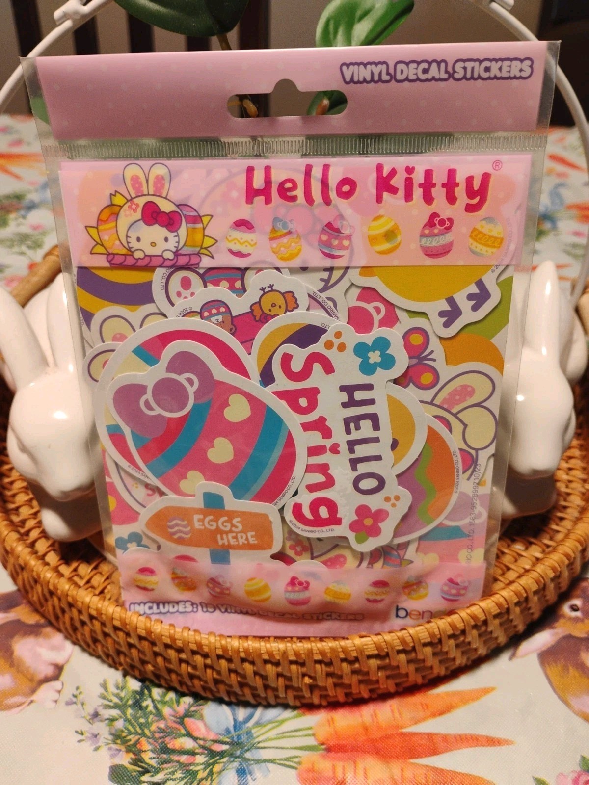 Hello Kitty Easter Vinyl Sticker Pack 18 Vinyl Sticker Decals (NEW IN PACK)
