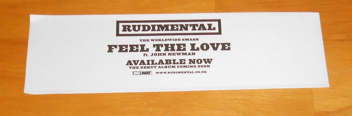 Rudimental Bumper Sticker Original Promo 7×2 Amir Amore Electronic RARE