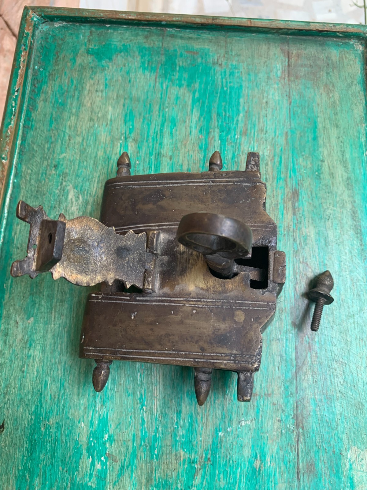 Brass Old Lock/Beautiful Hand Carved Door Lock/Safety Doors And Locks Brass Hard