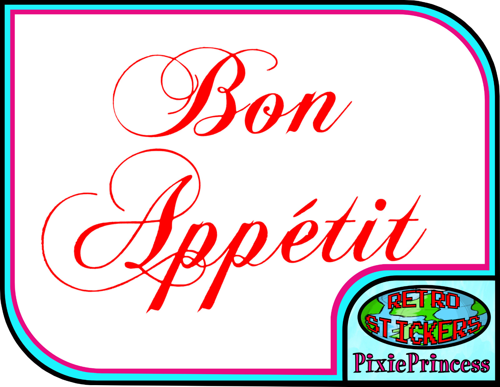 Bon Appetit A Vinyl Sticker Kitchen Dinning Room Food Wall Art Window Decal