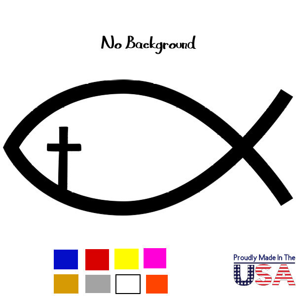 Jesus Fish Sticker Vinyl Decal – Christian God Religion Cross Wall Car Window