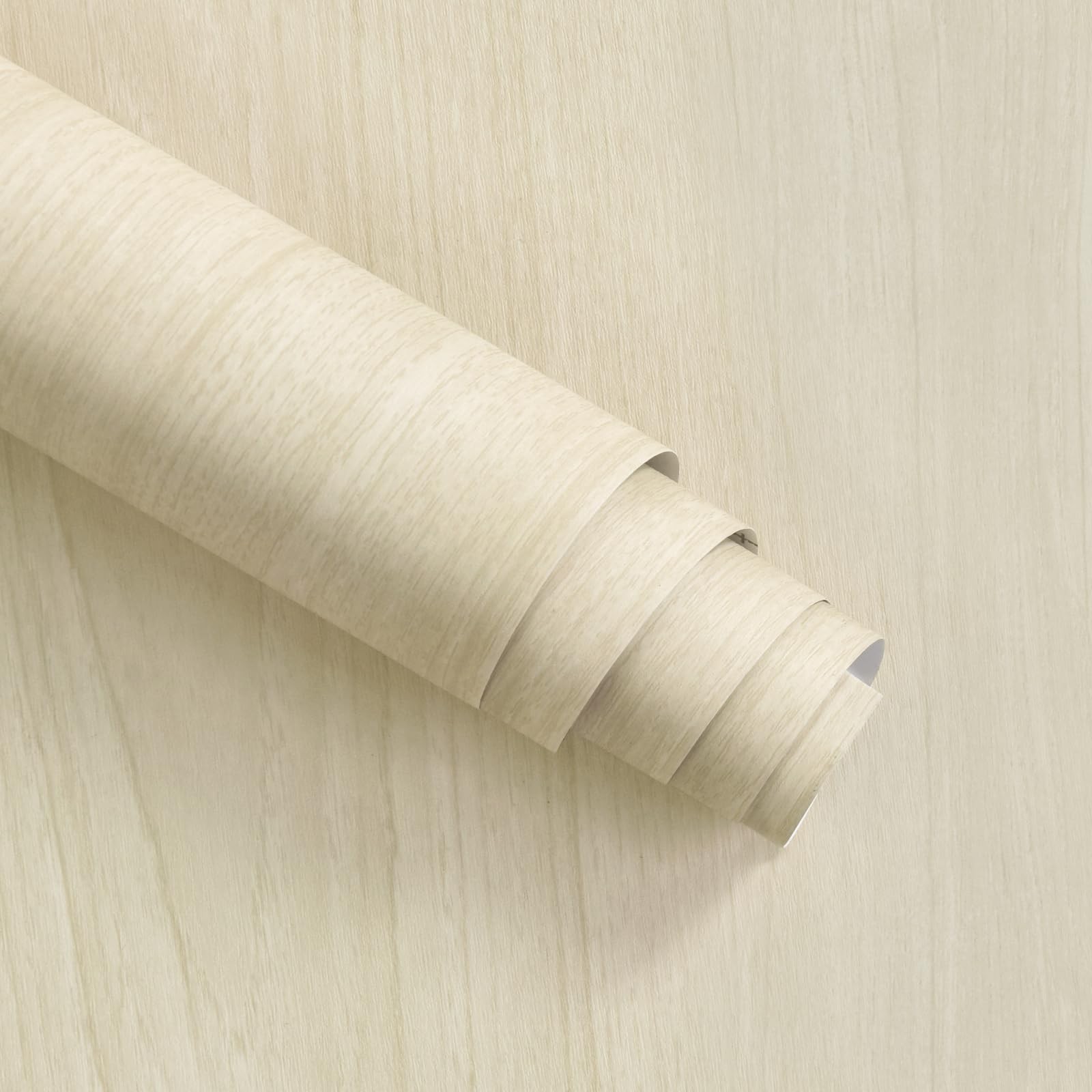 16"x118" Beige Wood Grain Contact Paper Self Adhesive No Bubbles Light Oak Fa…