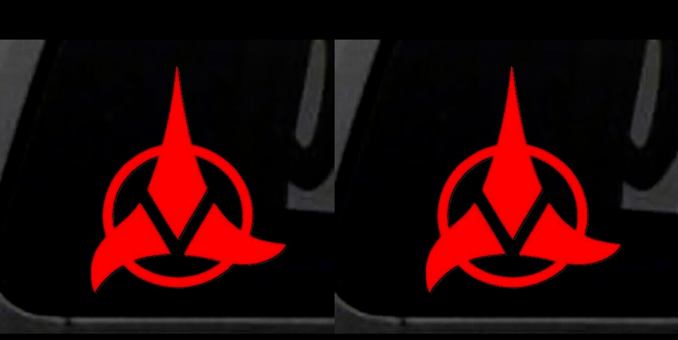 Star Trek – Klingon Logo TWO 6" Red Vinyl Decal Car Truck Window Notebook Tablet