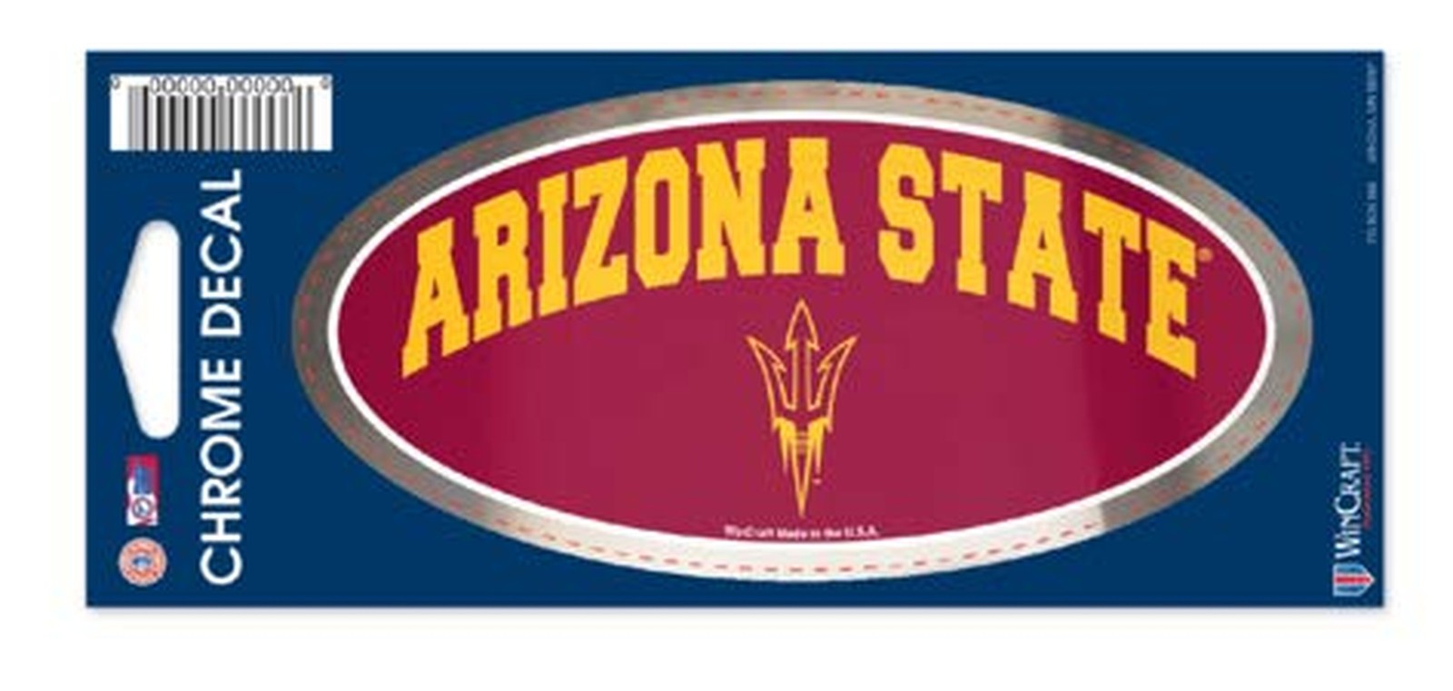 WinCraft NCAA Arizona State University WCR26982014 Chrome Decal, 3" x 7"