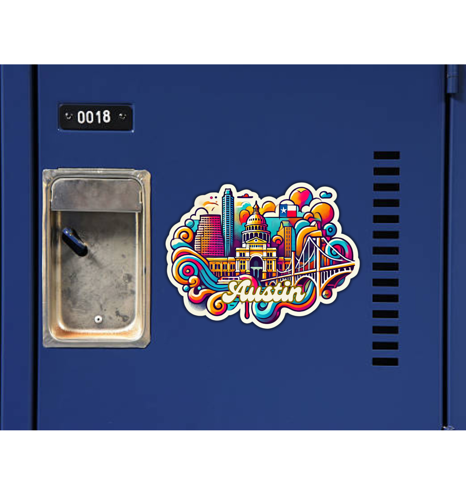 Austin Texas Fridge Magnet or Laptop Sticker