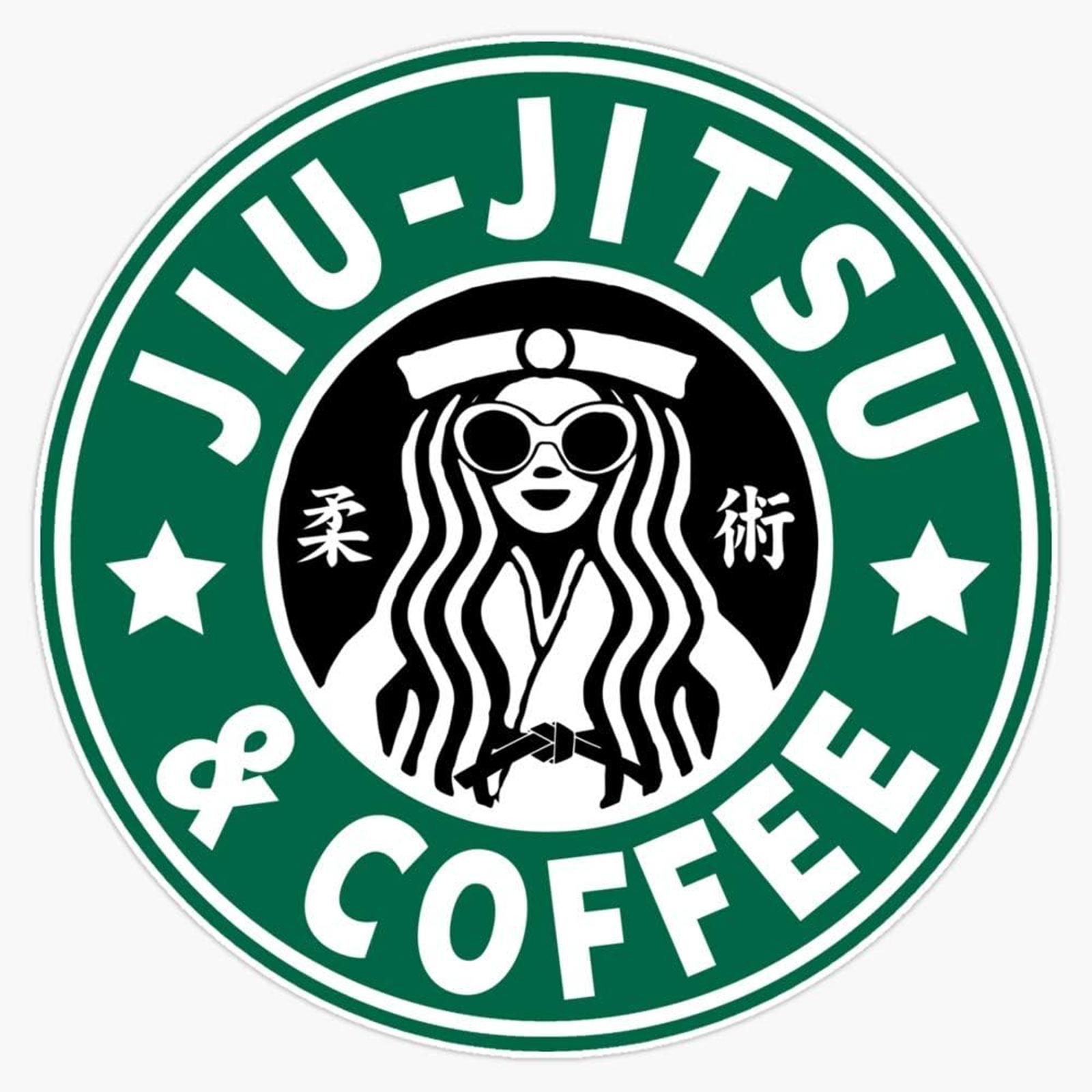 Brazilian Jiu Jitsu & Coffee Bumper Sticker Decal 5" inches