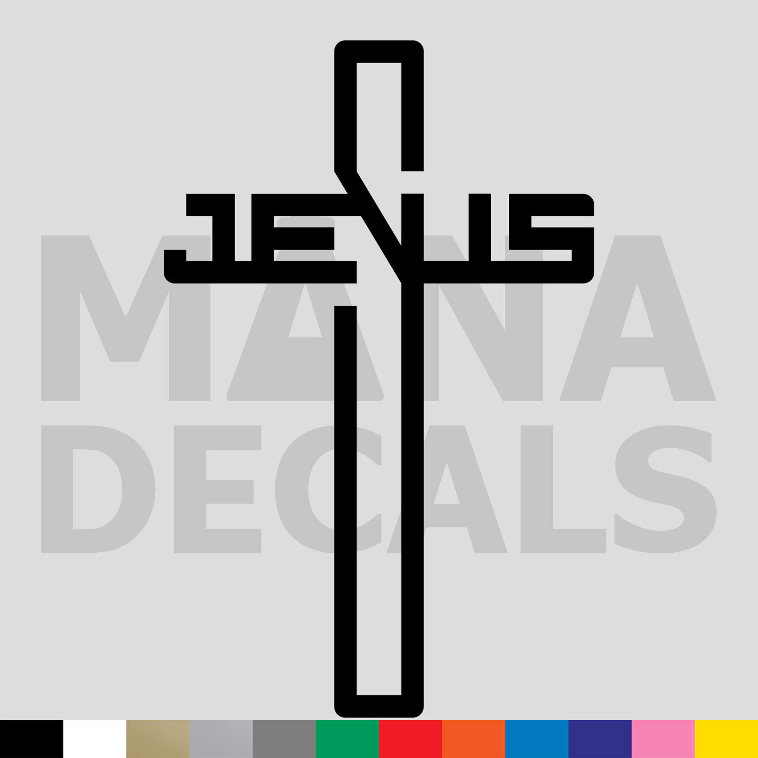 JESUS Cross Vinyl Die Cut Decal Sticker – Christ Christian God Church Religious