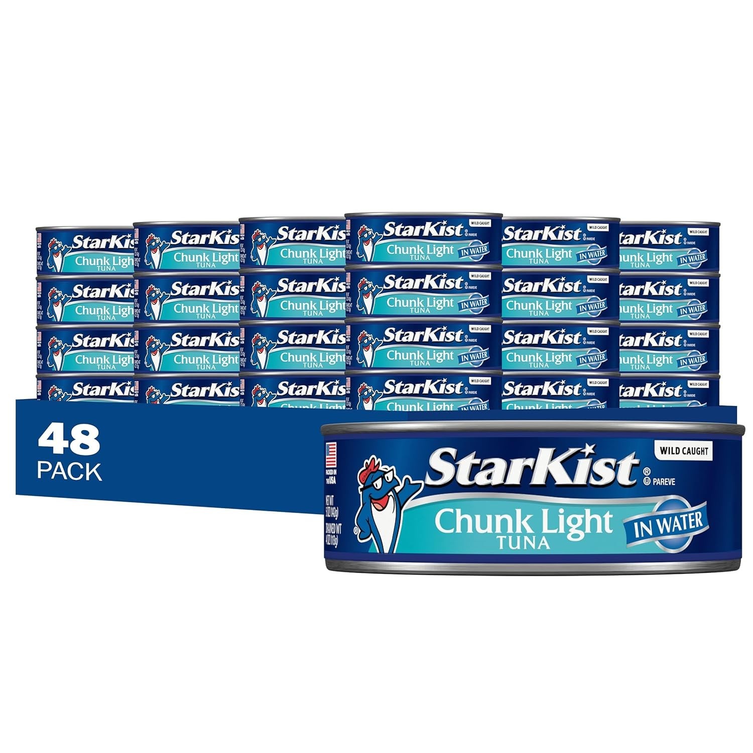 StarKist Chunk Light Tuna in Water, 5 oz (48 Pack) Canned Tuna Fish, Wild Caught